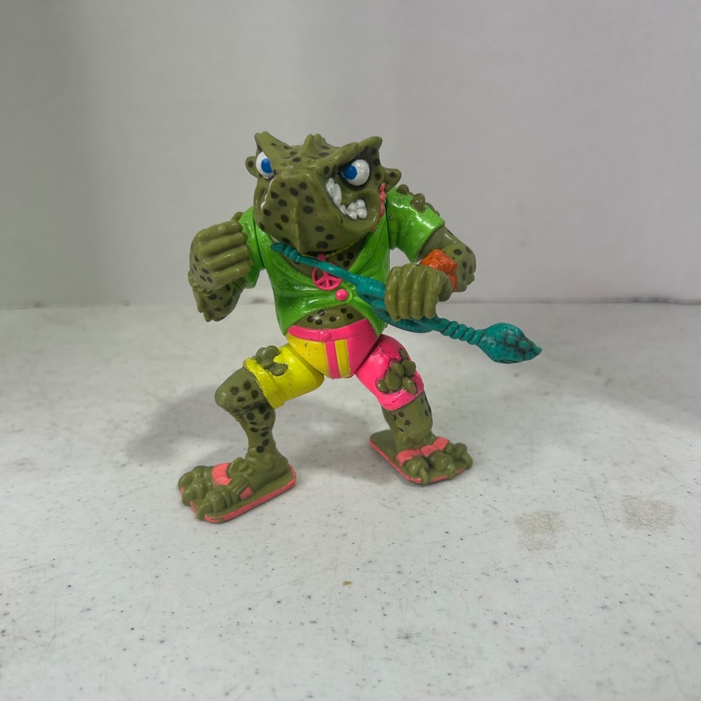 Vintage 1990 TMNT Napoleon Bonafrog Action Figure Playmates Punk Frogs Accessory